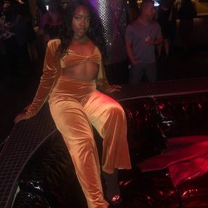Nasty Gal Other - Nasty Gal Orange Velvet Jumpsuit Nasty Gal Other - Nasty Gal Orange Velvet Jumpsuit